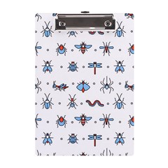 Insects Icons Square Seamless Pattern A5 Acrylic Clipboard by Bedest