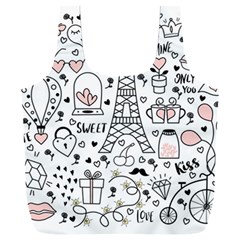 Big Collection With Hand Drawn Objects Valentines Day Full Print Recycle Bag (xxl) by Bedest