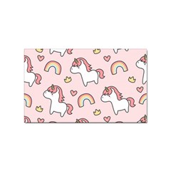 Cute Unicorn Rainbow Seamless Pattern Background Sticker Rectangular (100 Pack)