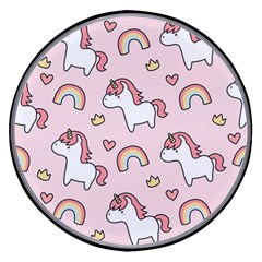 Cute Unicorn Rainbow Seamless Pattern Background Wireless Fast Charger(black)