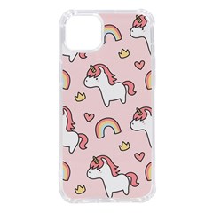 Cute Unicorn Rainbow Seamless Pattern Background Iphone 14 Plus Tpu Uv Print Case by Bedest