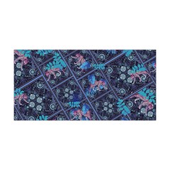 Forest Leopard Dark Purple Blue Tiles Print Yoga Headband by CoolDesigns