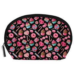 Black Yummy Sweet Lollipop Macaroon Cupcake Donut Accessory Pouch by CoolDesigns