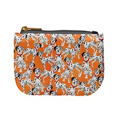 Seamless Dalmatian Dogs Orange Mini Coin Purse