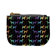 Colorful Spectrum Pattern Of Dog On Black Mini Coin Purse