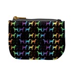 Colorful Spectrum Pattern of Dog on Black Mini Coin Purse Front