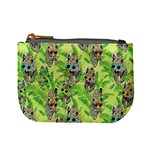 Tiger Cat Cool Face Light Green Mini Coin Purse Front