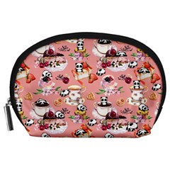 Indian Red Cakes Cute Panda Accessory Pouch by CoolDesigns