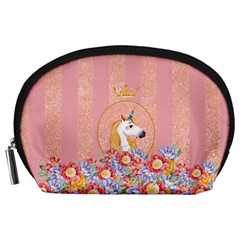 Shine Peach Crown Unicorn Accessory Pouch  by CoolDesigns