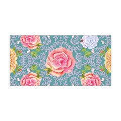 Turquiose Roses Floral Print Yoga Running Headbands by CoolDesigns