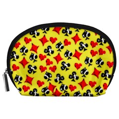 Shine Poker Print Yellow Accessory Pouch 