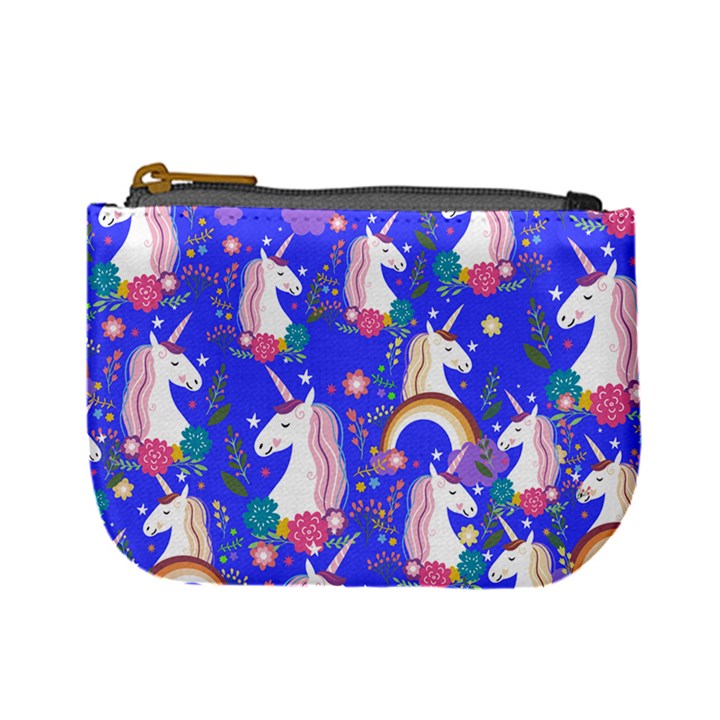 Medium Blue Unicorn Seamless Mini Coin Purse