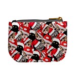 Adorable Xmas Kitty Cats Red & Black Mini Coin Purse Back