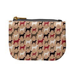 Light Brown Animal Pattern Dog Silhouettes Mini Coin Purse