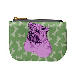 Cute Dogs Medium Sea Green Pet Bulldog Coin Purse