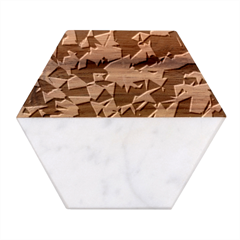 Abstract Vector Military Camouflage Background Marble Wood Coaster (hexagon)  by Bedest