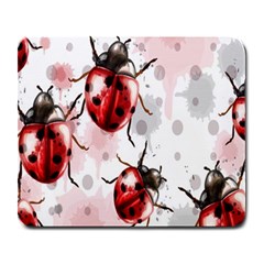 Ladybugs Pattern Texture Watercolor Large Mousepad by Bedest