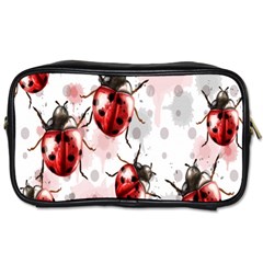 Ladybugs Pattern Texture Watercolor Toiletries Bag (one Side) by Bedest