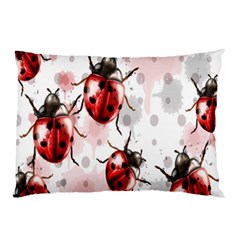 Ladybugs Pattern Texture Watercolor Pillow Case (two Sides) by Bedest