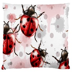 Ladybugs Pattern Texture Watercolor Standard Premium Plush Fleece Cushion Case (one Side) by Bedest