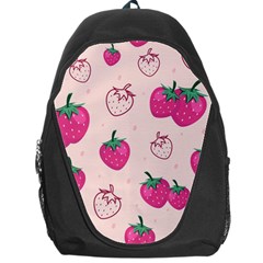 Seamless Strawberry Fruit Pattern Background Backpack Bag by Bedest