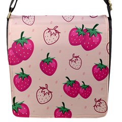 Seamless Strawberry Fruit Pattern Background Flap Closure Messenger Bag (s)