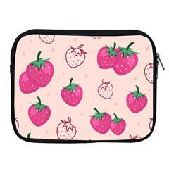 Seamless Strawberry Fruit Pattern Background Apple Ipad 2/3/4 Zipper Cases by Bedest