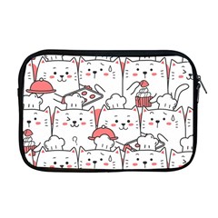 Cute Cat Chef Cooking Seamless Pattern Cartoon Apple Macbook Pro 17  Zipper Case