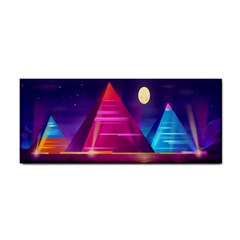 Egyptian Pyramids Night Landscape Cartoon Art Hand Towel