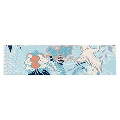 Crane Pattern Bird Animal Nature Oblong Satin Scarf (16  X 60 ) by Bedest