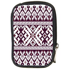 Illustration Ukrainian Folk Seamless Pattern Ornament Compact Camera Leather Case