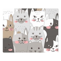 Cute Cats Seamless Pattern Two Sides Premium Plush Fleece Blanket (large) by Bedest