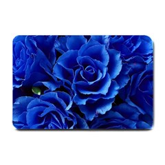 Blue Roses Flowers Plant Romance Blossom Bloom Nature Flora Petals Small Doormat by Bedest