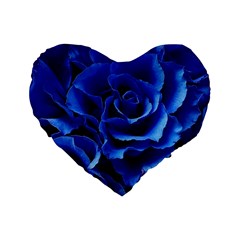 Blue Roses Flowers Plant Romance Blossom Bloom Nature Flora Petals Standard 16  Premium Heart Shape Cushions by Bedest