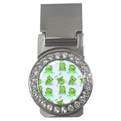 Cute Green Frogs Seamless Pattern Money Clips (cz)  by Bedest