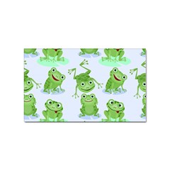 Cute Green Frogs Seamless Pattern Sticker (rectangular) by Bedest