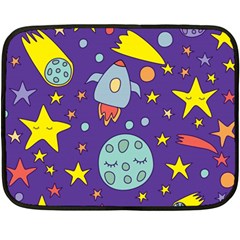 Card With Lovely Planets Two Sides Fleece Blanket (mini)