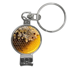 Honeycomb With Bees Nail Clippers Key Chain by Bedest