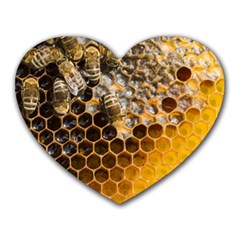 Honeycomb With Bees Heart Mousepad by Bedest