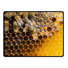 Honeycomb With Bees Fleece Blanket (small) by Bedest
