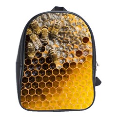 Honeycomb With Bees School Bag (xl) by Bedest