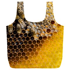 Honeycomb With Bees Full Print Recycle Bag (xxxl) by Bedest