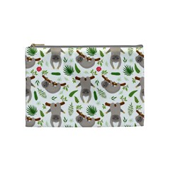 Seamless Pattern With Cute Sloths Cosmetic Bag (medium) by Bedest