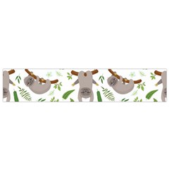 Seamless Pattern With Cute Sloths Small Premium Plush Fleece Scarf by Bedest