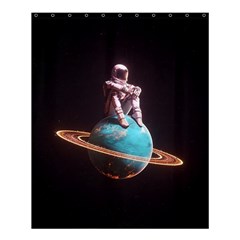 Stuck On Saturn Astronaut Planet Space Shower Curtain 60  X 72  (medium)  by Cendanart