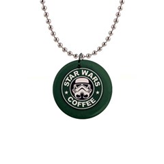 Stormtrooper Coffee 1  Button Necklace by Cendanart