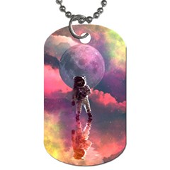 Aesthetic Astronautics Atmosphere Blue Clouds Cosmos Fantasy Galaxy Dog Tag (two Sides)