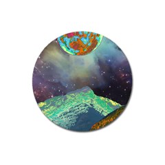 Psychedelic Universe Color Moon Planet Space Magnet 3  (round) by Cendanart