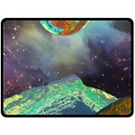 Psychedelic Universe Color Moon Planet Space Two Sides Fleece Blanket (Large) 80 x60  Blanket Front