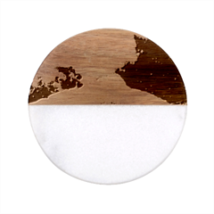 Psychedelic Universe Color Moon Planet Space Classic Marble Wood Coaster (round)  by Cendanart